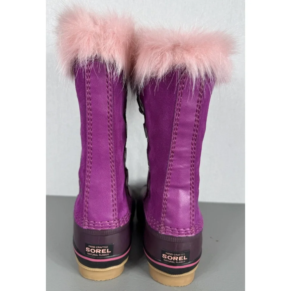 Sorel Joan of Arctic Girls Tall Suede Waterproof Boots‎ Pink Faux Fur US Size 1
